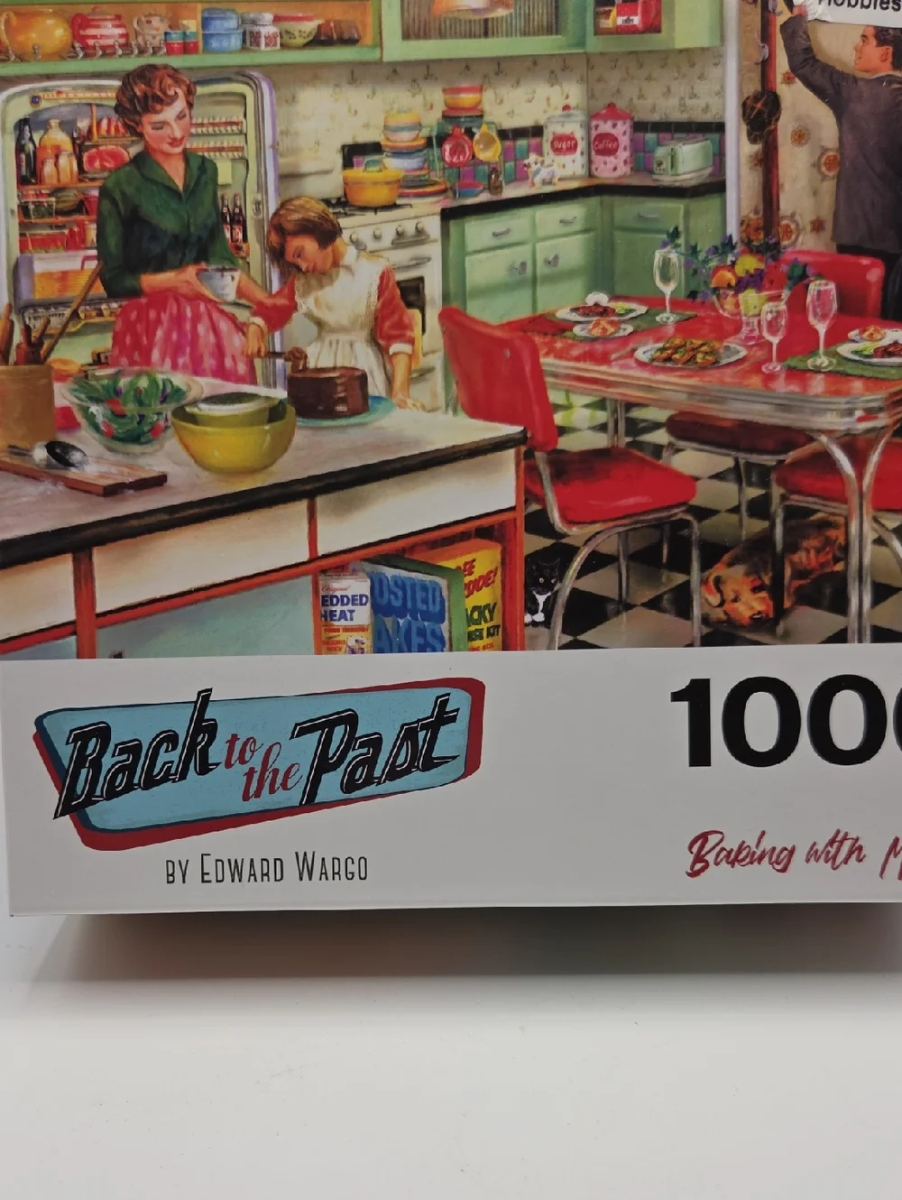 1000-Piece Puzzle - Back To The Past  Baking With Mom 1000 Pc. NWT